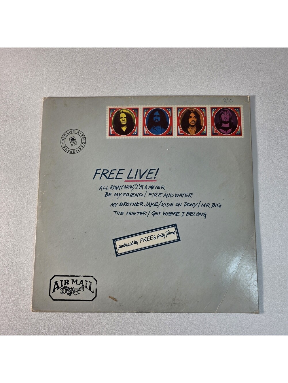 FREE LIVE LP Original First Issue With Envelope Cover A&M 1971 VG+ Classic Rock